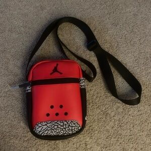 Jordan retro 3 red cement festival crossbody bag unisex